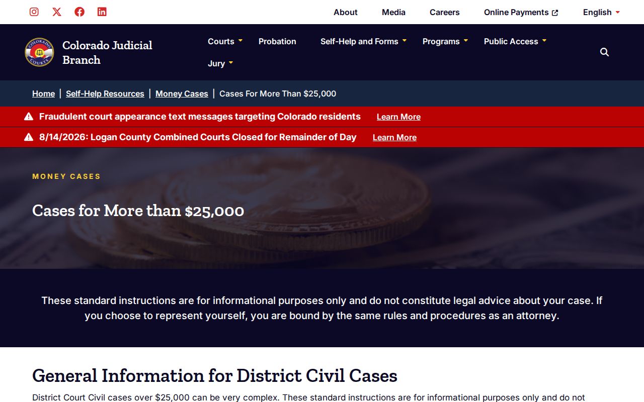 Mineral County civil docket guide for District Court claims over 25000 dollars