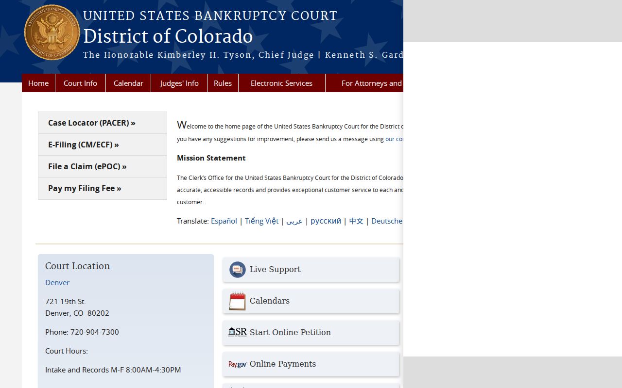 Mineral County civil docket distinction from Colorado federal bankruptcy records