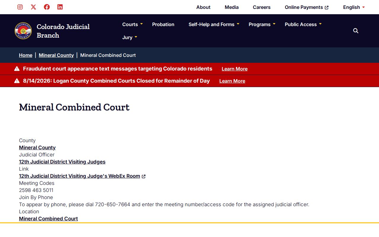 Mineral County court dates virtual courtroom page
