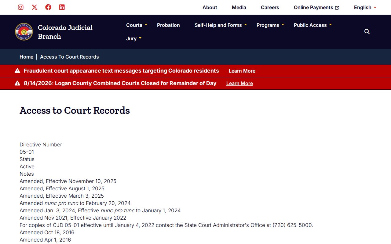 Mineral County court records public access directive page