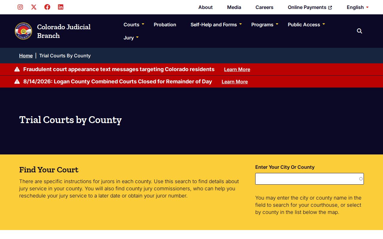 Mineral County court docket Colorado trial court structure
